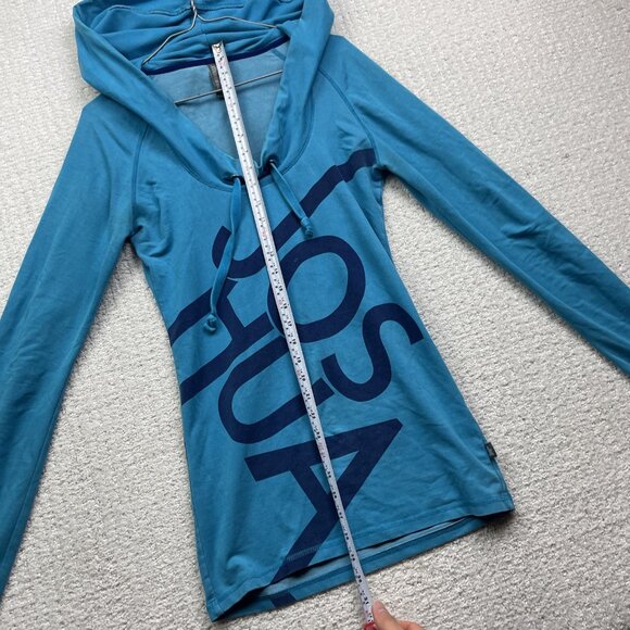 Y2K Joshua Perets Pullover Blue hoodie Sz Small Emo Goth 2000's Oversized Hood - Picture 6 of 12